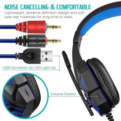 Gaming Headsets Big  LED Light Mic Stereo Earphones - Image 4
