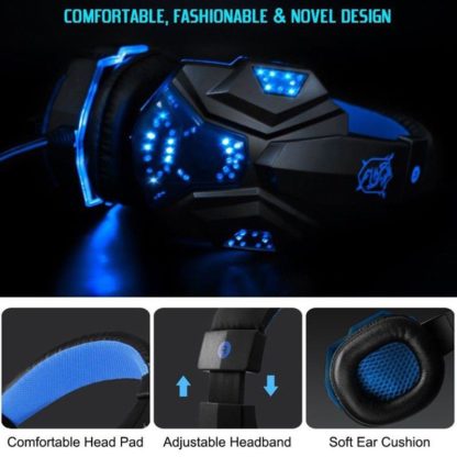 Gaming Headsets Big  LED Light Mic Stereo Earphones - Image 5