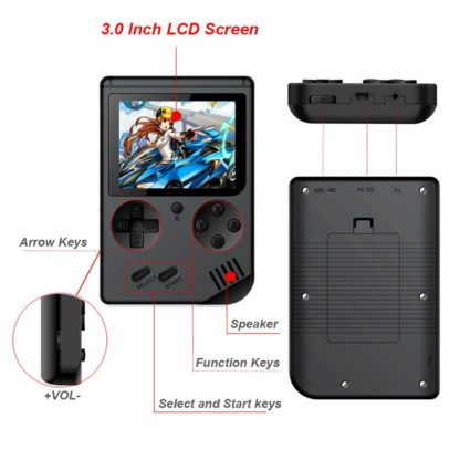 400 Games Retro Video Console Handheld Game 3.0 Inch Color LCD Screen - Image 3